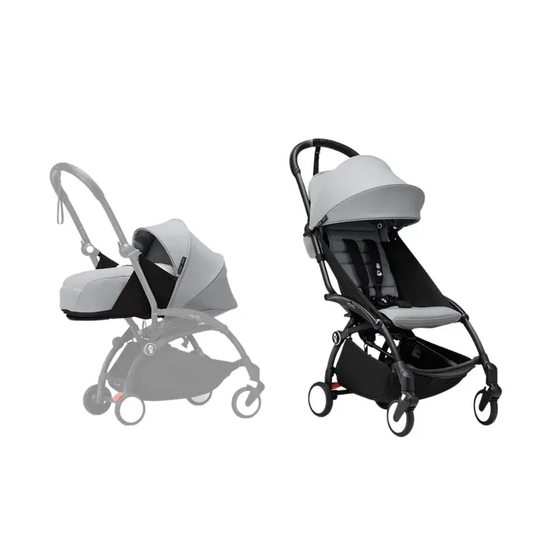 Stokke Yoyo³ Newborn Pack To Toddler Bundle - Stone Color Pack & Black Frame 1