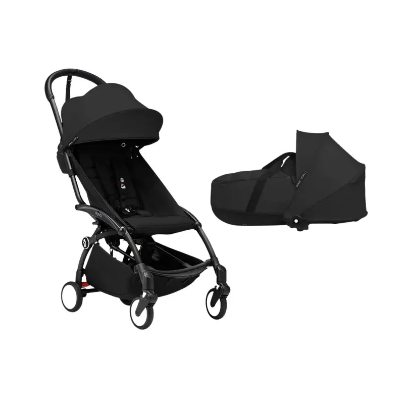 Stokke Yoyo³ Newborn Shell To Toddler Bundle - Black Color Pack & Black Frame 1