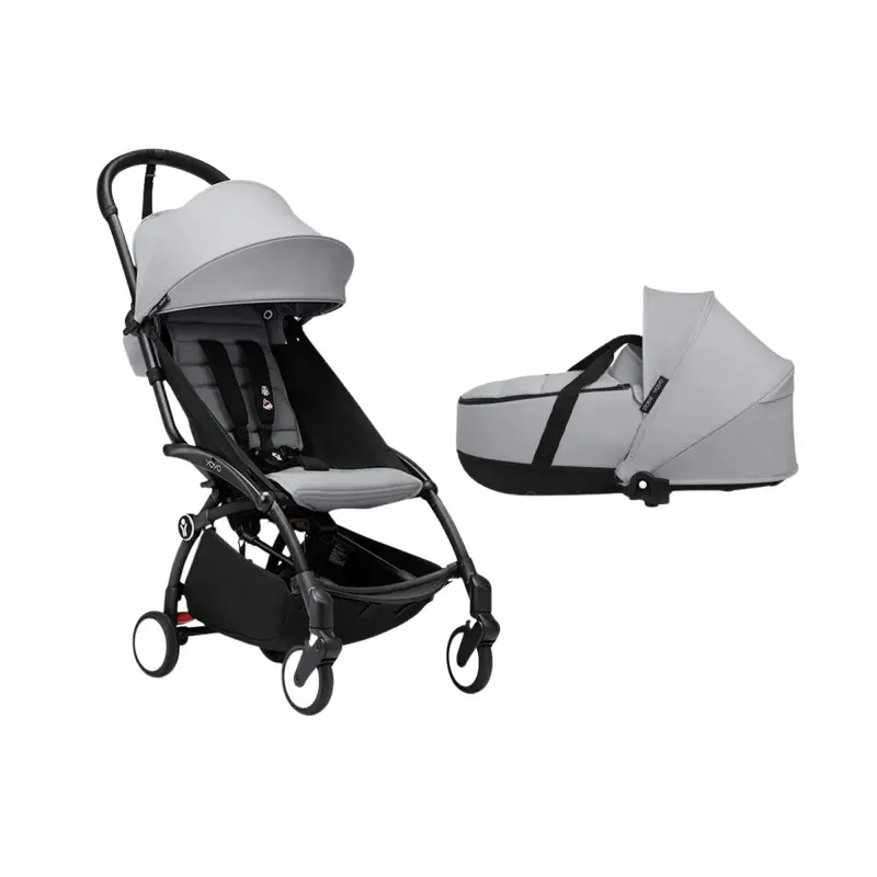 Stokke Yoyo³ Newborn Shell To Toddler Bundle - Stone Color Pack & Black Frame 1
