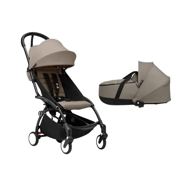Stokke Yoyo³ Newborn Shell To Toddler Bundle - Taupe Color Pack & Black Frame 1