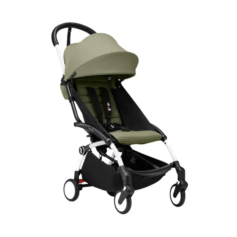 Stokke Yoyo³ Stroller 6+ Months - 6+ Olive Color Pack & White Frame 1