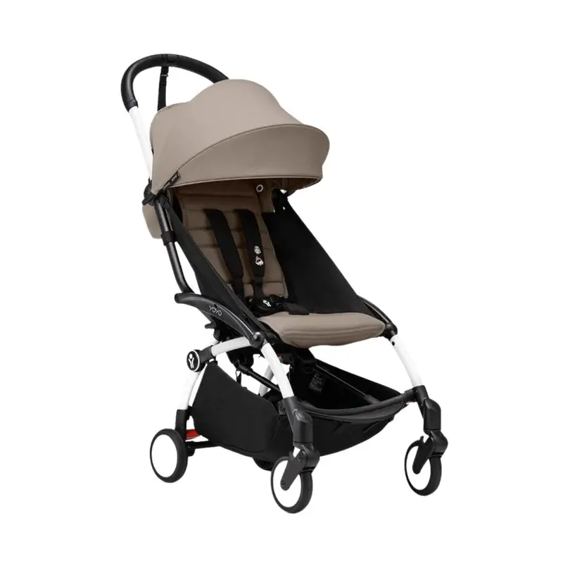 Stokke Yoyo³ Stroller 6+ Months - 6+ Taupe Color Pack & White Frame 1