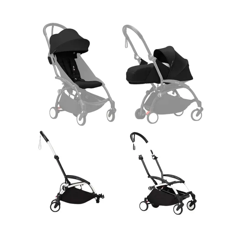 Stokke Yoyo³ Stroller For Siblings - Black Color Pack & White Frame 1