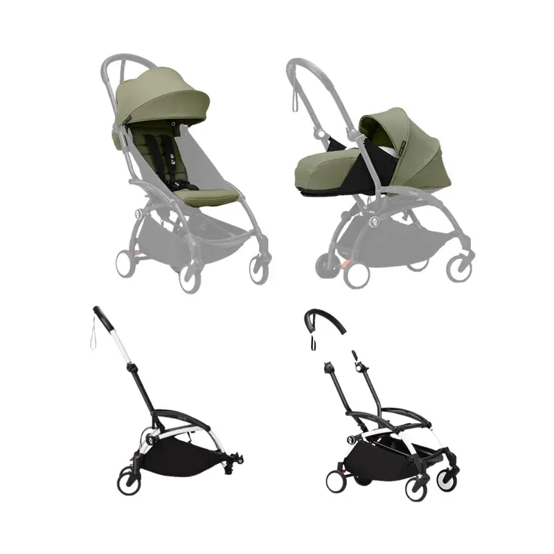 Stokke Yoyo³ Stroller For Siblings - Olive Color Pack & White Frame 1