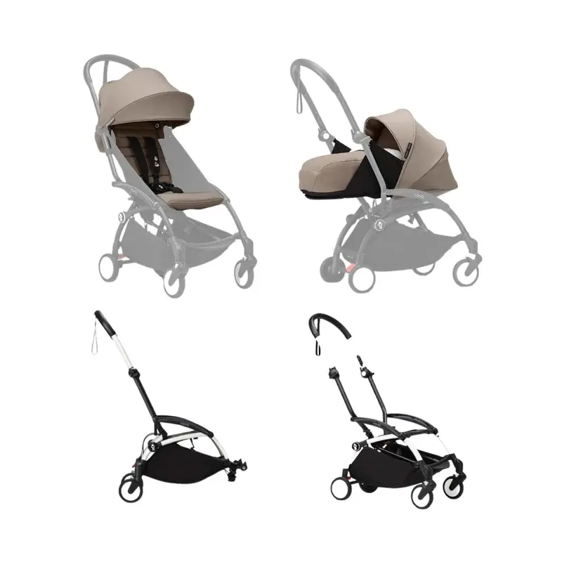 Stokke Yoyo³ Stroller For Siblings - Taupe Color Pack & White Frame 1