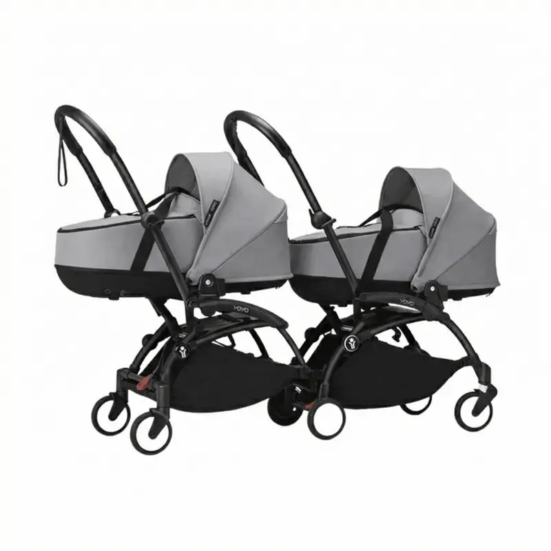 Stokke Yoyo³ Stroller For Twins 0+ Months - Stone Color Pack & Black Frame 1