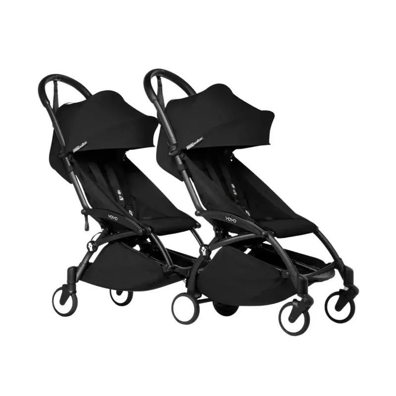 Stokke Yoyo³ Stroller For Twins 6+ Months - Black Color Pack & Black Frame 1