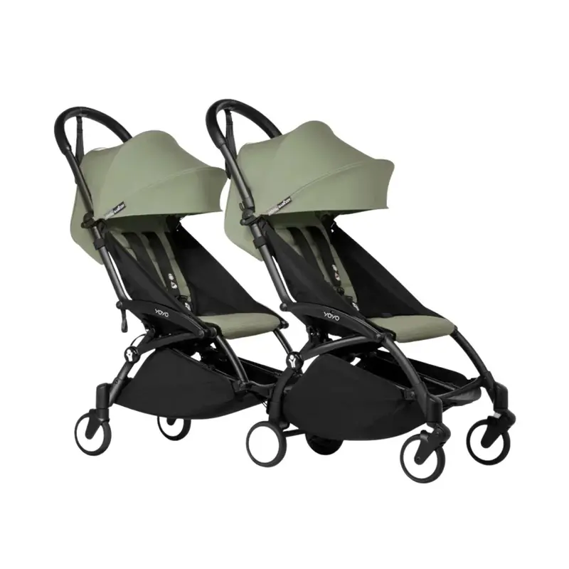 Stokke Yoyo³ Stroller For Twins 6+ Months - Olive Color Pack & Black Frame 1