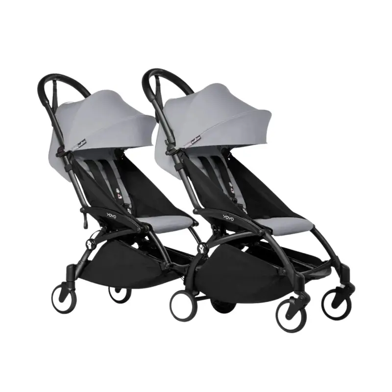 Stokke Yoyo³ Stroller For Twins 6+ Months - Stone Color Pack & Black Frame 1