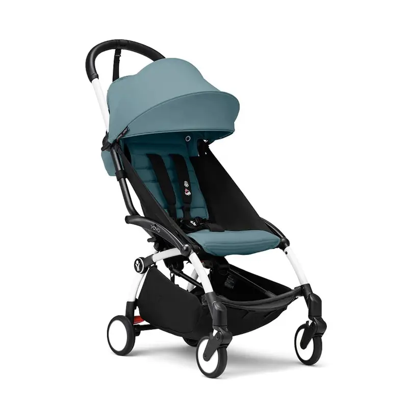 Stokke® Yoyo³ Stroller From 6 Months - White/Aqua 1