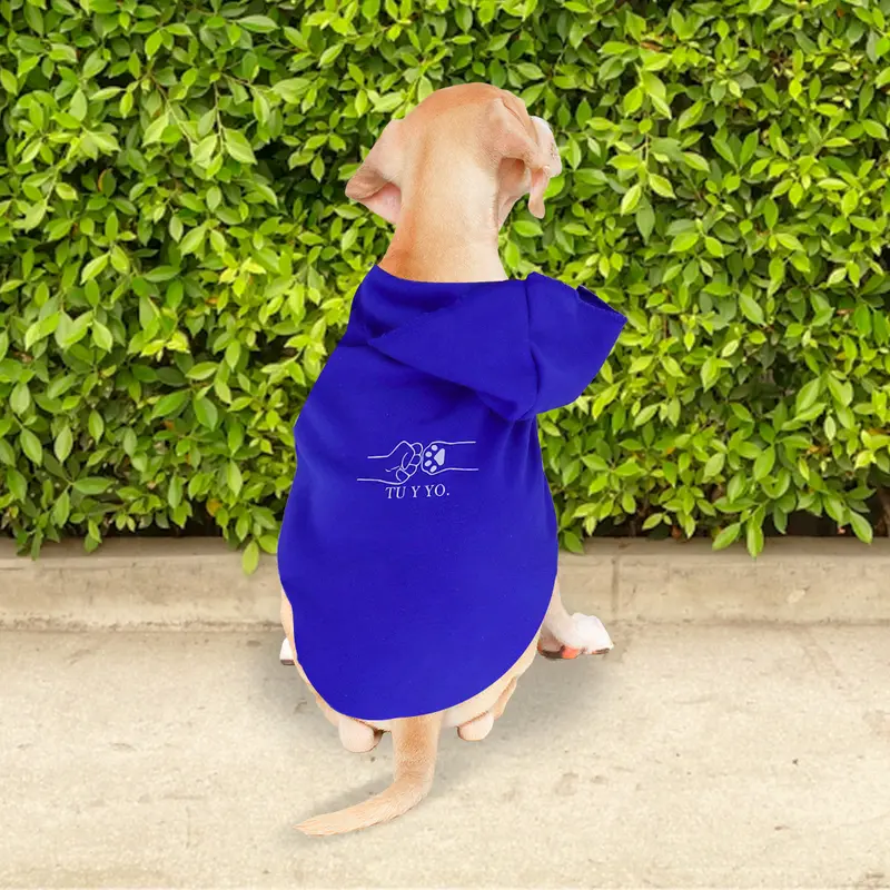 Sudadera Color Azul Con Frase "Tú Y Yo" Para Mascota 1