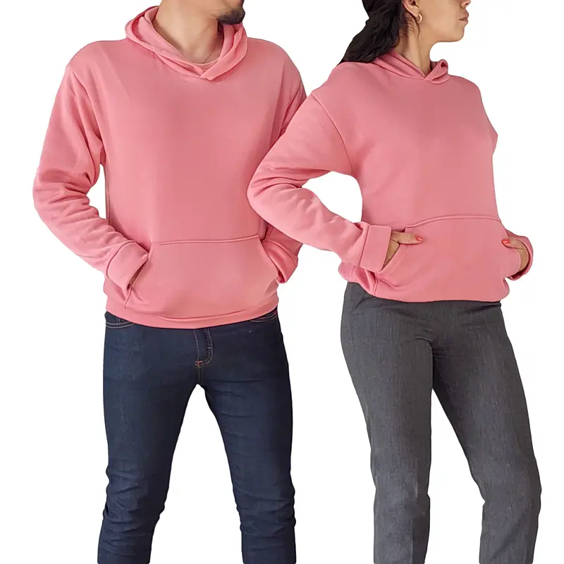 Sudadera Con Gorro Unisex Color Rosa 1