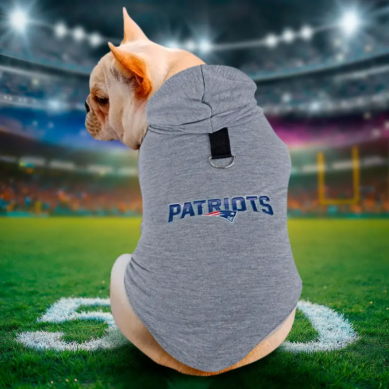 Sudadera De Los Patriots Para Perro, Gris 1