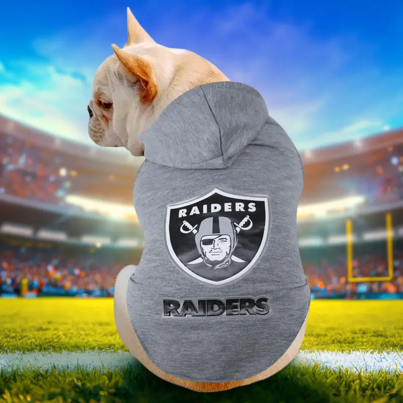 Sudadera De Los Raiders Para Perro, Gris 1
