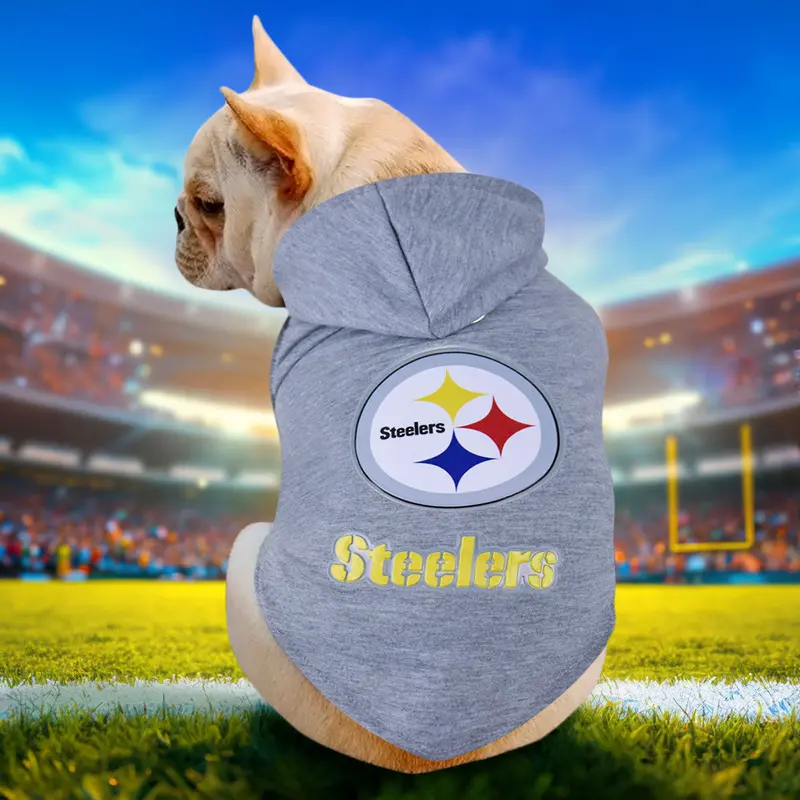 Sudadera De Los Steelers Para Perro, Gris 1