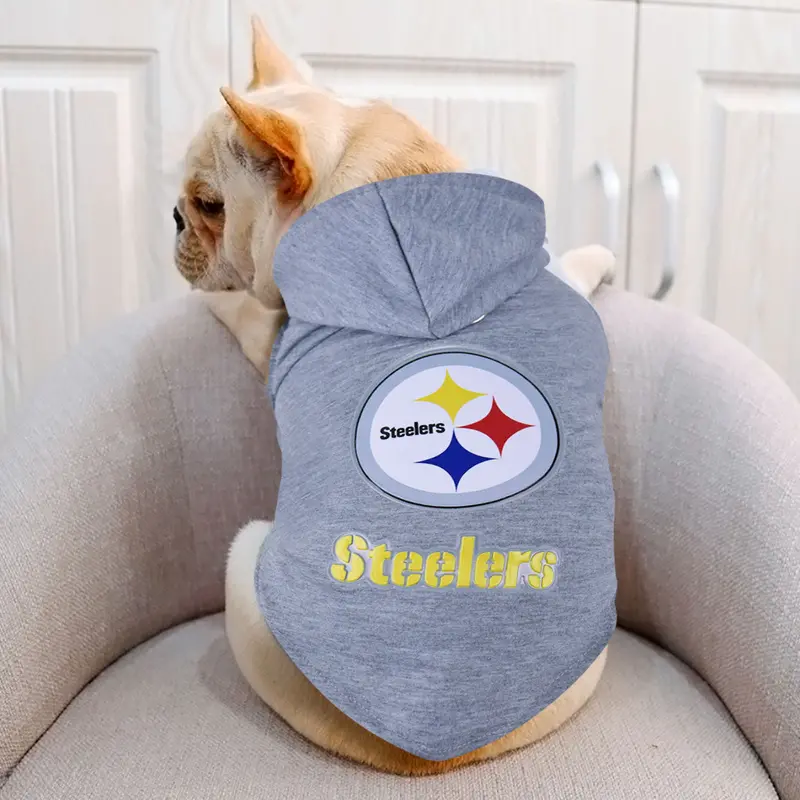 Sudadera De Los Steelers Para Perro, Gris 3