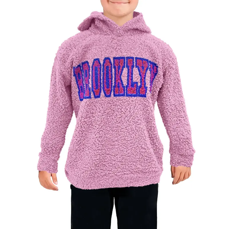 Sudadera Infantil De Forro Polar Con Capucha, Color Palo De Rosa 2
