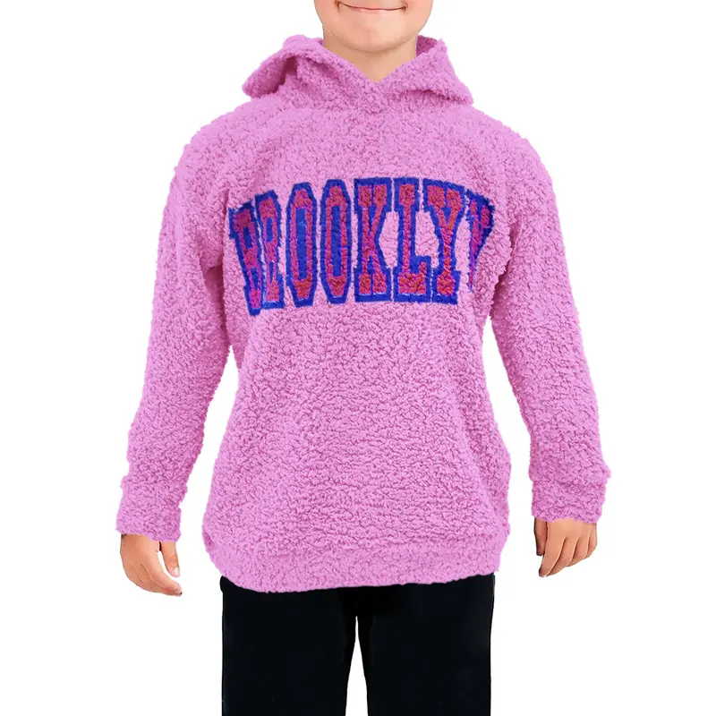 Sudadera Infantil De Forro Polar Con Capucha, Color Rosa 2