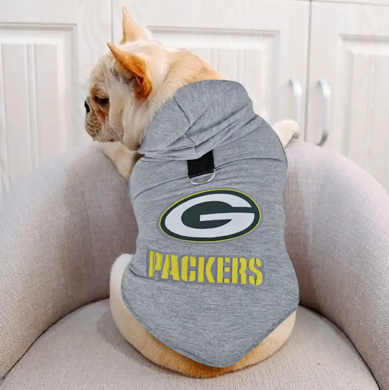 Sudadera Packers Nfl Color Gris Para Perro 3