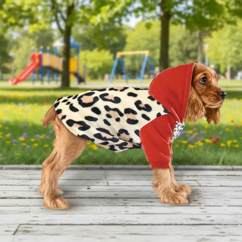 Sudadera Para Mascota, Color Rojo, Animal Print 1