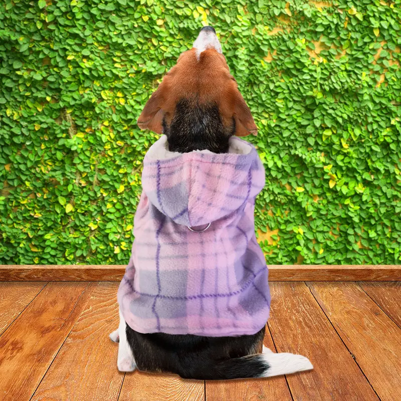 Sudadera Para Mascota, Color Rosa Con Gris 1