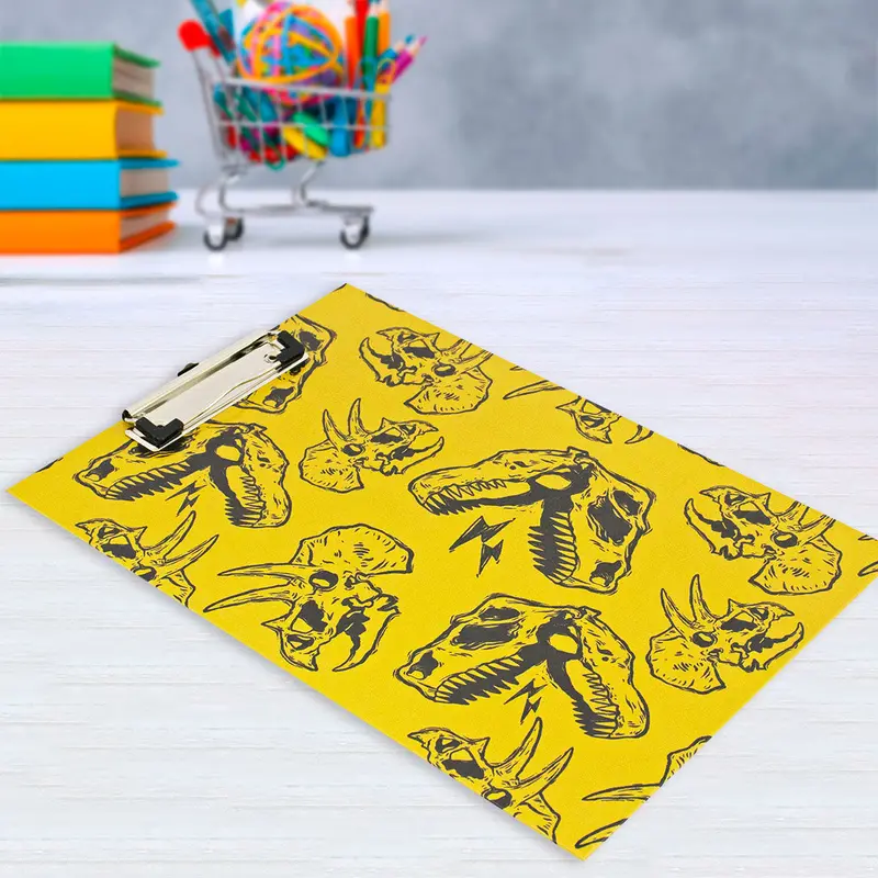 Tabla Organizadora Con Clip Dinosaurios Color Mostaza 2