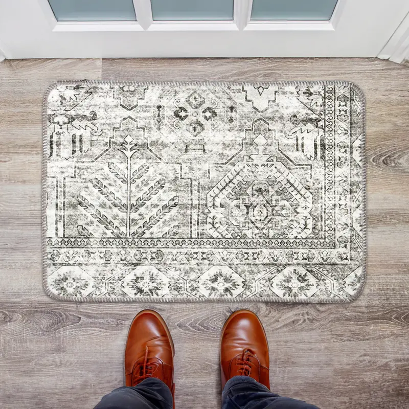Tapete Color Gris, Diseño Bohemio, 40X60 Cm 1