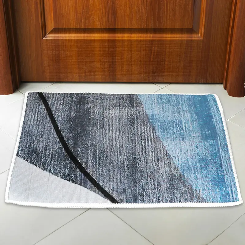 Tapete Decorado, Color Gris Con Azul, 40X60 Cm 2