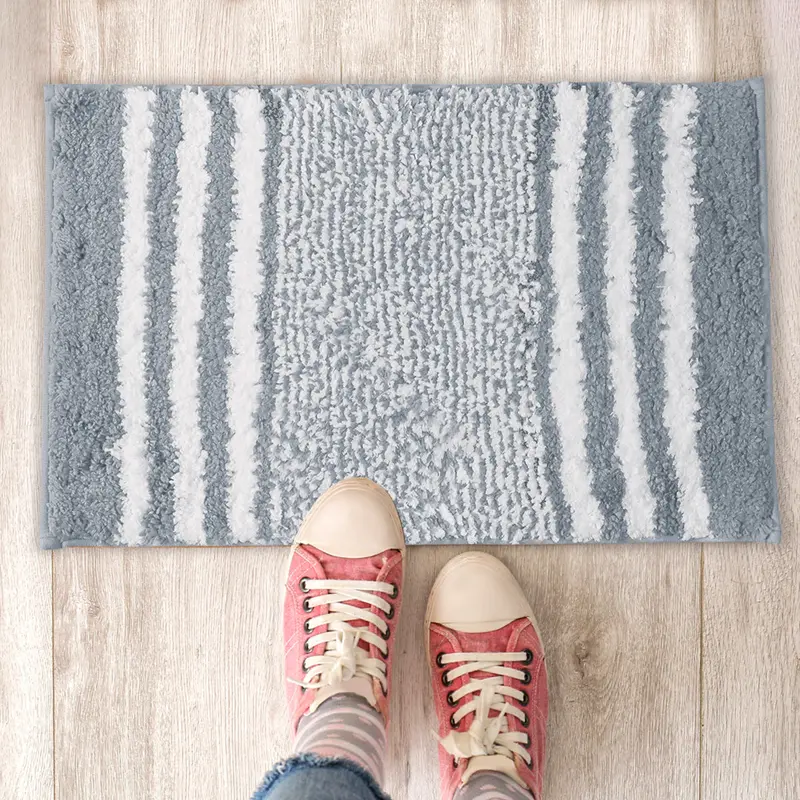 Tapete Decorativo Afelpado Color Gris 1