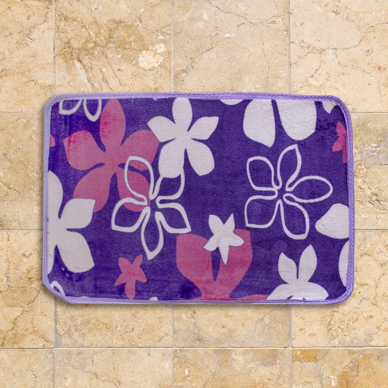 Tapete Decorativo Con Diseño De Flores Color Morado 40X60cm 1