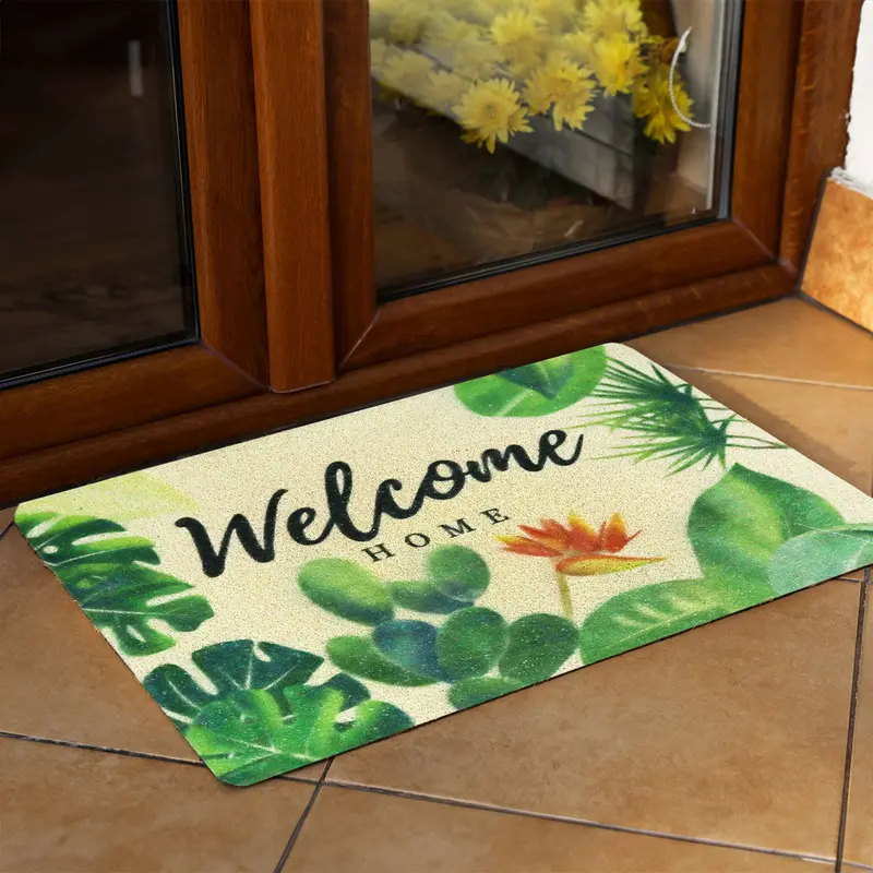 Tapete Decorativo Con Diseño De Hojas, Welcome Home, 38X58cm 1