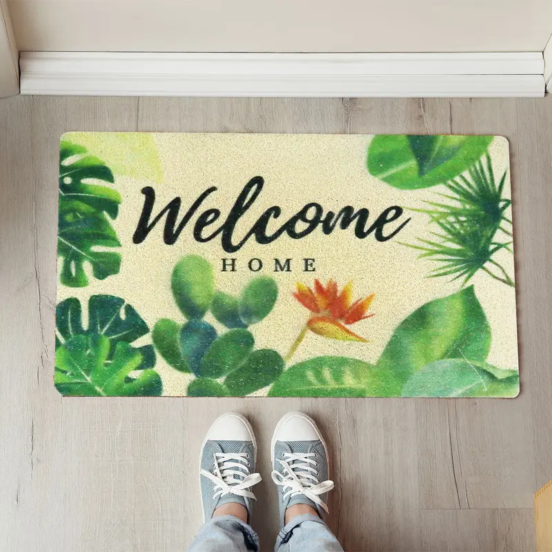 Tapete Decorativo Con Diseño De Hojas, Welcome Home, 38X58cm 2