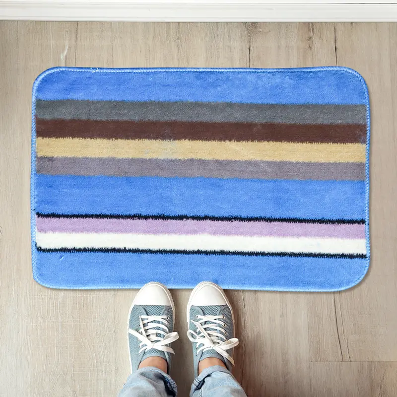 Tapete Decorativo Con Diseño De Líneas Color Azul Con Café 37X57cm 2