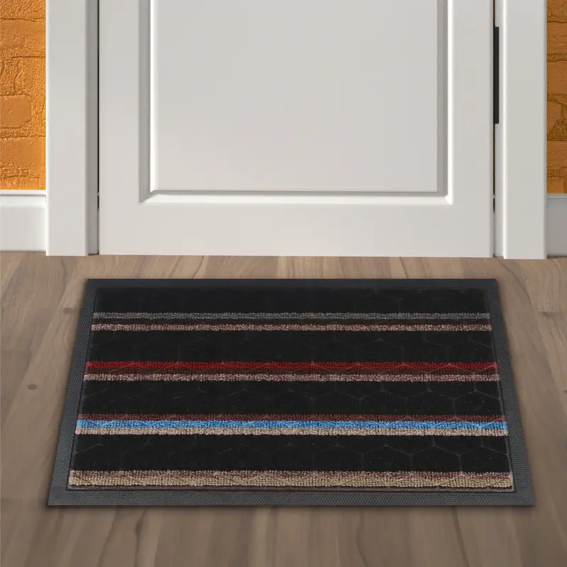 Tapete Decorativo Con Diseño De Líneas Color Negro 35X55cm 2