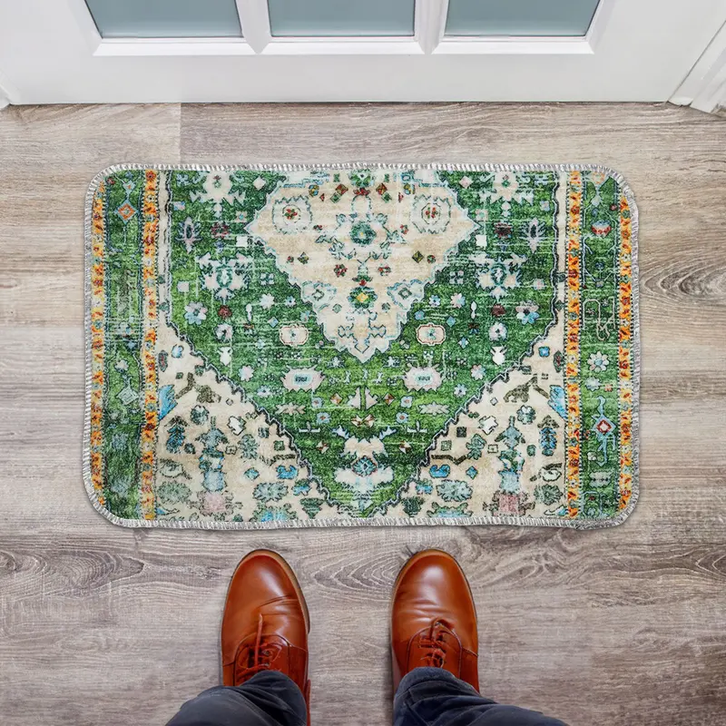 Tapete Diseño Bohemio, Color Verde, 40X60 Cm 1