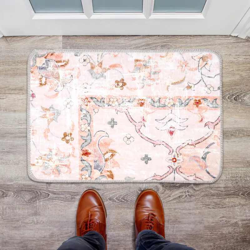 Tapete, Diseño Bohemio De Flores Rosas, 40X60 Cm 1