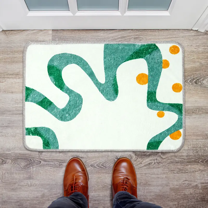 Tapete, Diseño Minimalista Verde Con Amarillo, 40X60 Cm 1