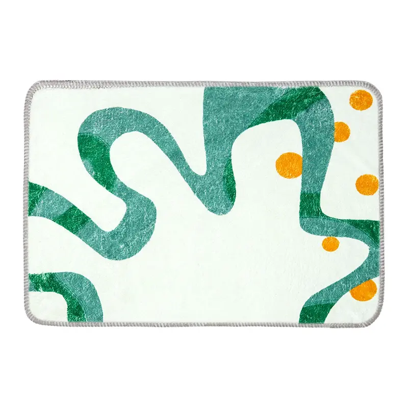 Tapete, Diseño Minimalista Verde Con Amarillo, 40X60 Cm 2