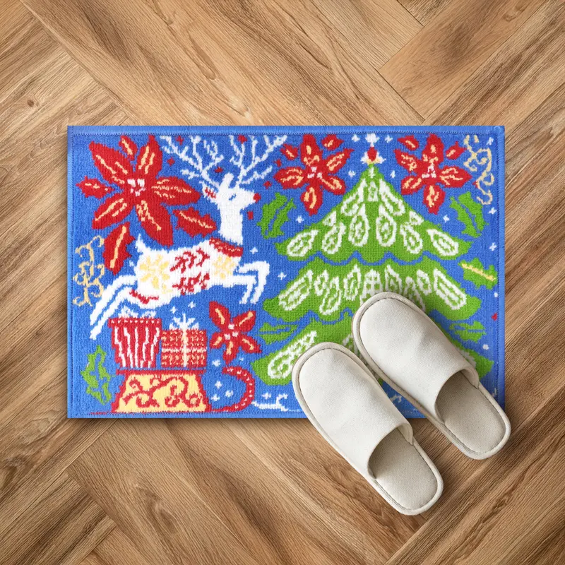 Tapete Navideño, Árbol Y Reno, 40X60 Cm 2