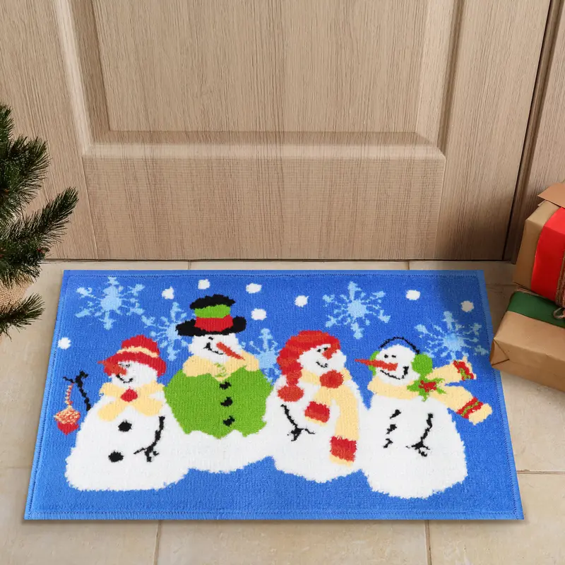 Tapete Navideño, Muñecos De Nieve, 40X60 Cm 1