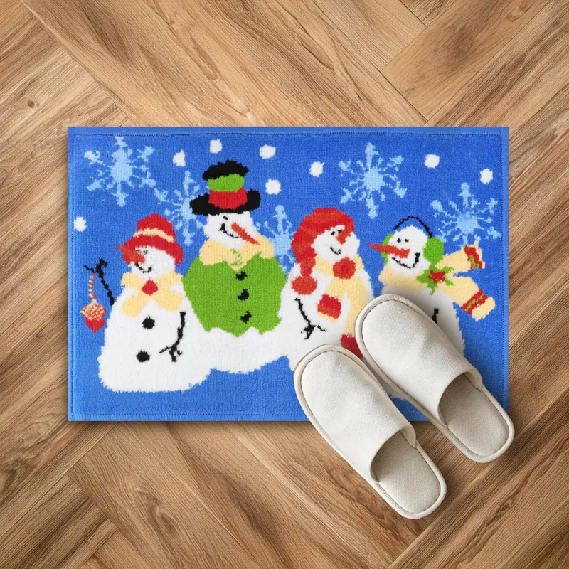 Tapete Navideño, Muñecos De Nieve, 40X60 Cm 2