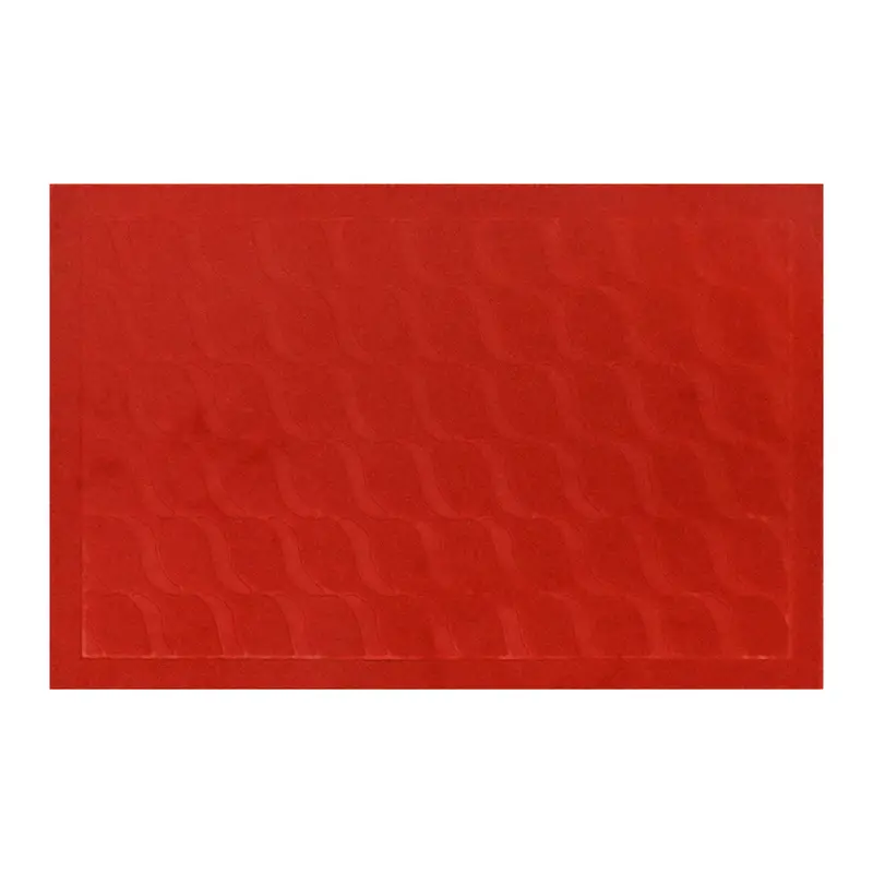 Tapete Rectangular Color Carmesí Con Diseño De Olas 2