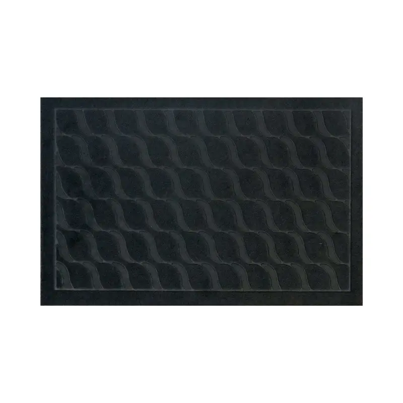 Tapete Rectangular Color Gris Con Diseño De Olas 2