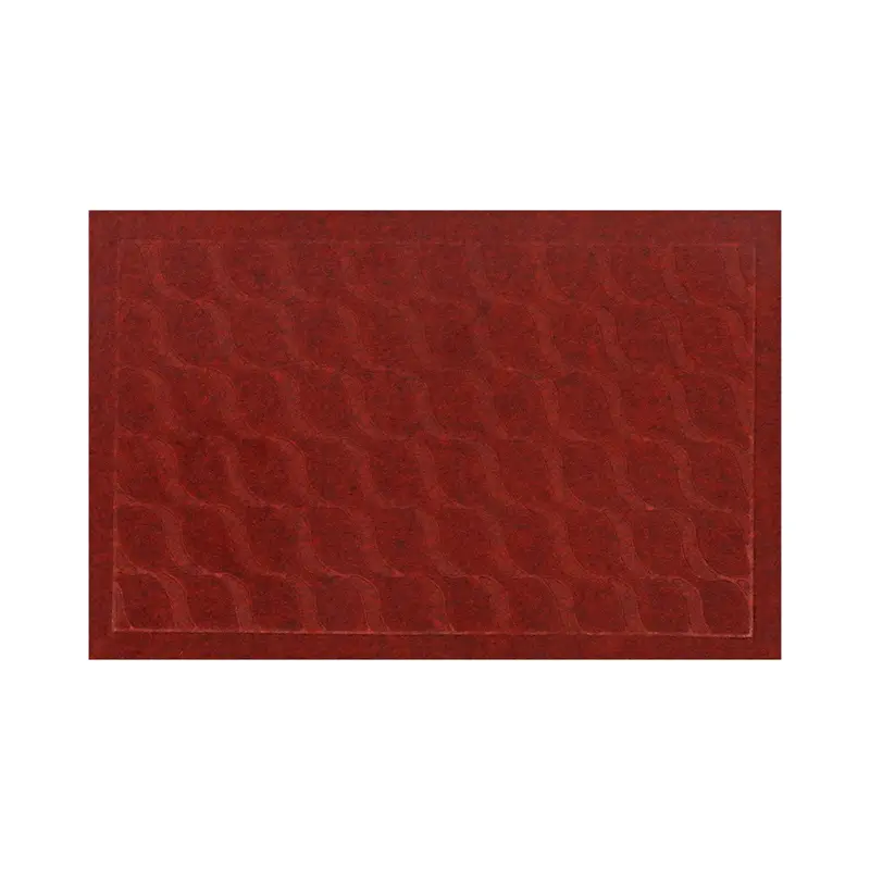 Tapete Rectangular Color Rojo Con Diseño De Olas 2