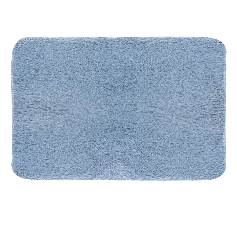Tapete Rectangular De Peluche, Color Azul, 40X60 Cm 2