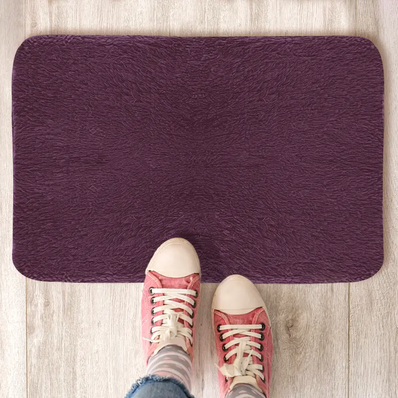 Tapete Rectangular De Peluche, Color Morado, 40X60 Cm 1