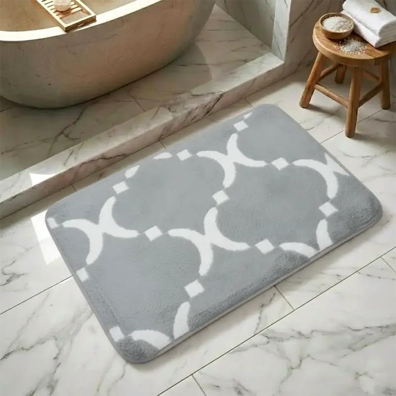 Tapete Rectangular, Diseño Color Gris 1