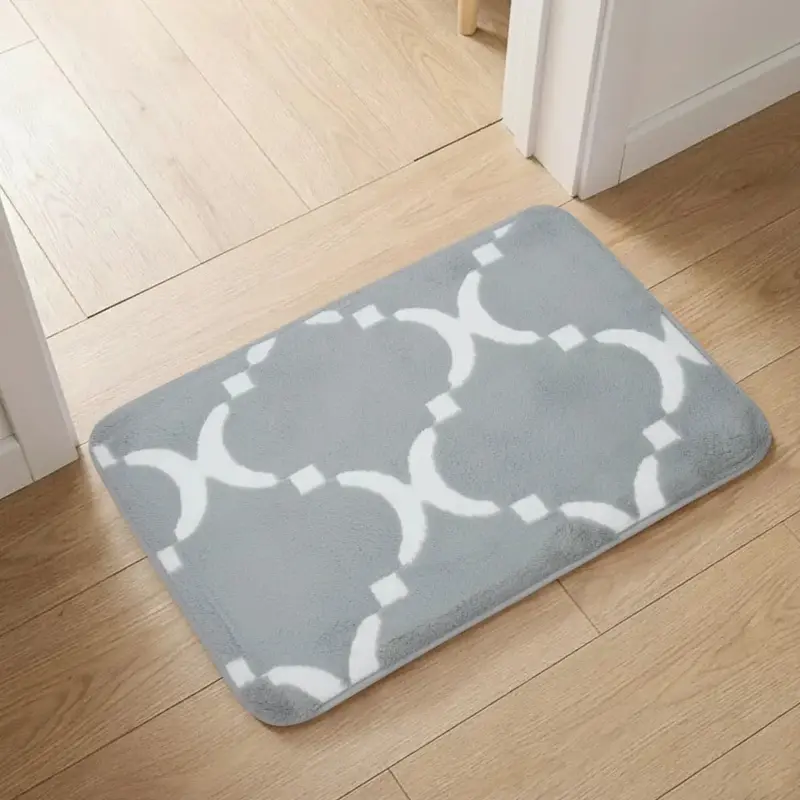 Tapete Rectangular, Diseño Color Gris 2