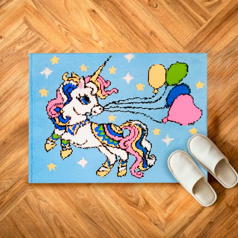 Tapete Unicornio Con Globos, 40X60 Cm 1