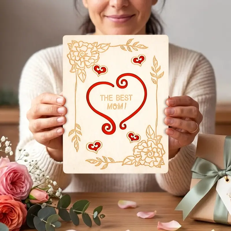 Tarjeta Mdf Para Mamá, The Best Mom 1